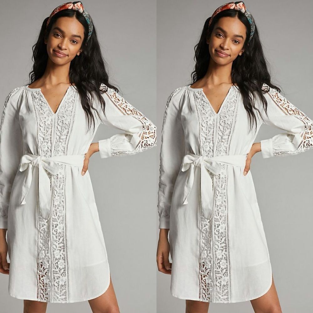 Anthropologie Bastienne Embroidered Tunic Dress